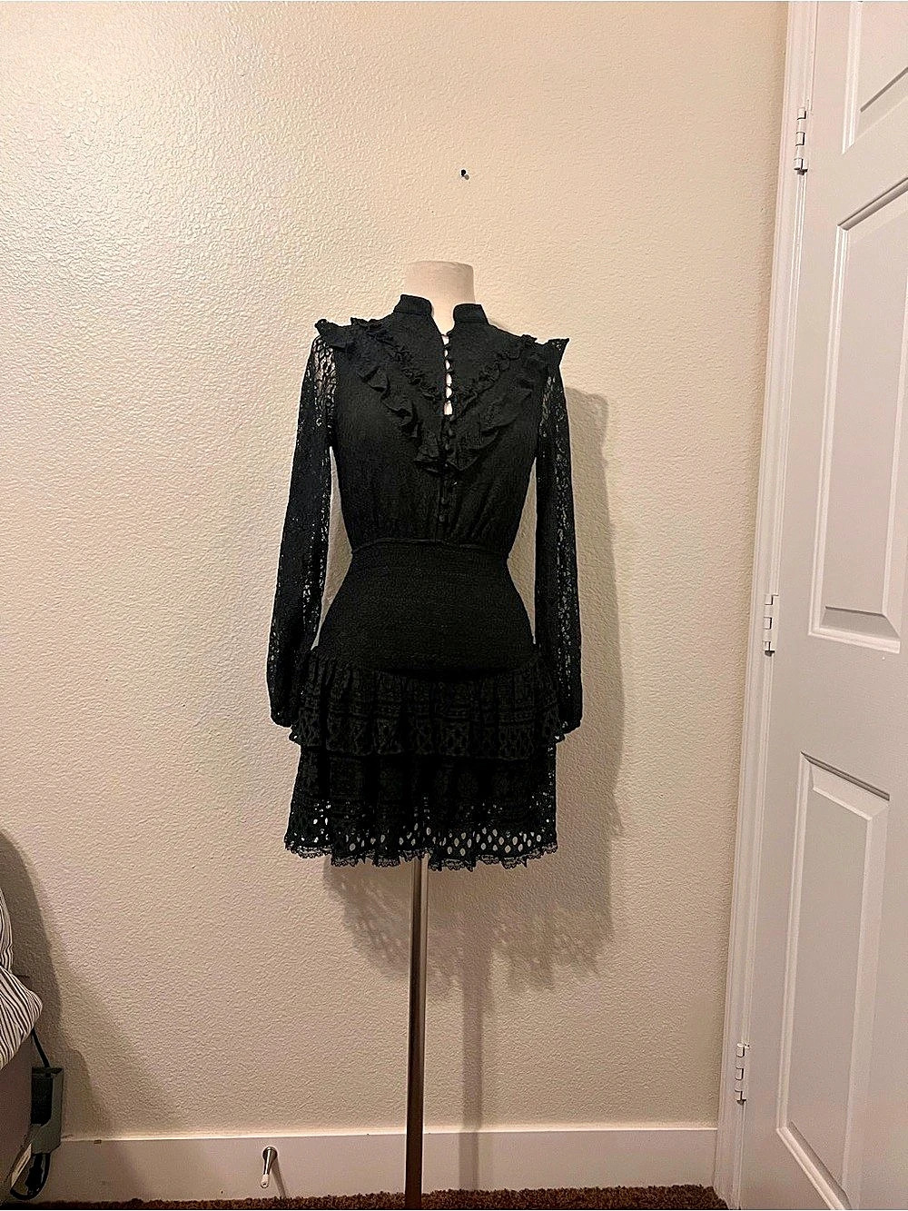 Black Lace Mini Dress Like New